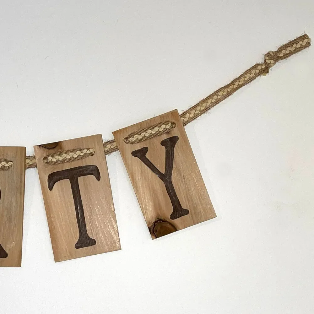 Hand-painted Reclaimed Cedar Shingle Banner: Party